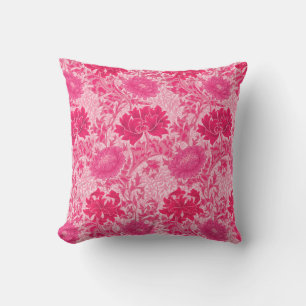 William Morris Chrysanthemums, Fuchsia Pink Kissen