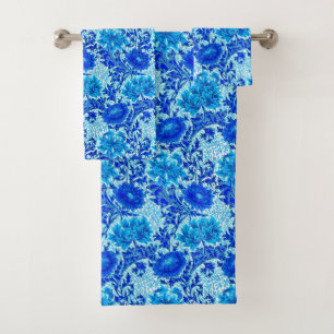 William Morris Chrysanthemums Nuances de Denim Blu