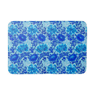 William Morris Chrysanthemums Shades of Denim Blue Badematte