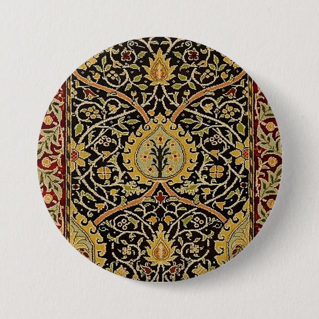 William Morris Classic Teppich Art Print Design Button (Vorderseite)