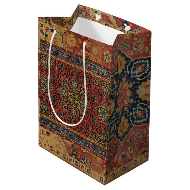 William Morris Classic Teppich Art Print Design Mittlere Geschenktüte (Rückseite Schrägansicht)