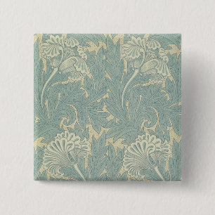 William Morris Classic Tulip Blue Floral Button