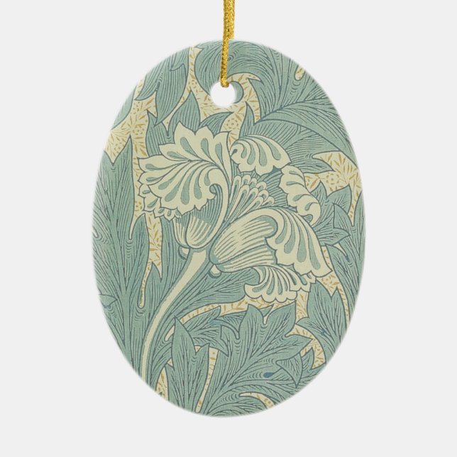 William Morris Classic Tulip Blue Floral Keramik Ornament (Vorne)
