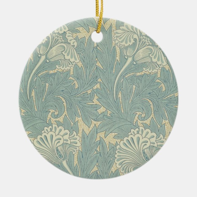William Morris Classic Tulip Blue Floral Keramikornament (Vorne)