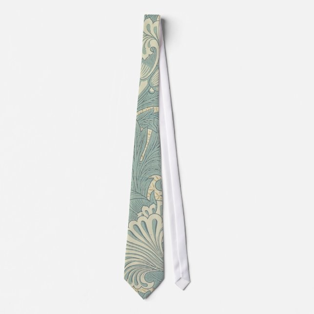 William Morris Classic Tulip Blue Floral Krawatte (Vorderseite)