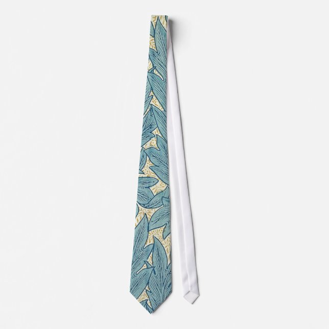 William Morris Classic Tulip Blue Floral Krawatte (Vorderseite)