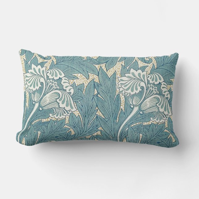 William Morris Classic Tulip Blue Floral Lendenkissen (Vorderseite)