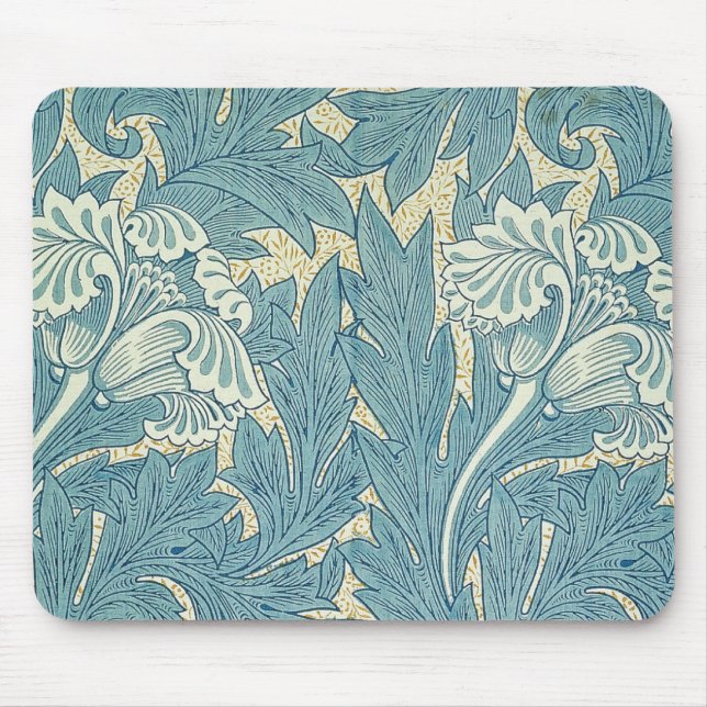 William Morris Classic Tulip Blue Floral Mousepad (Vorne)