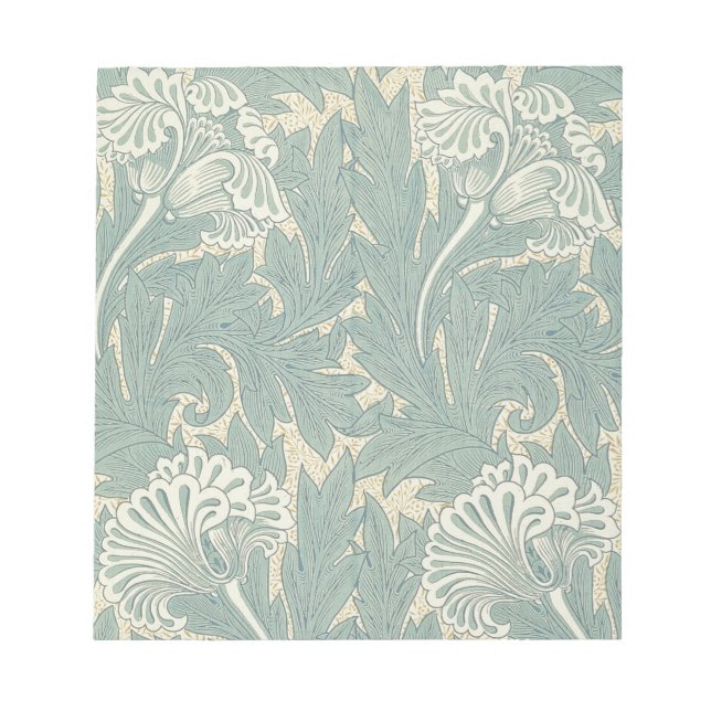 William Morris Classic Tulip Blue Floral Notizblock (Vorderseite)