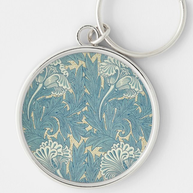 William Morris Classic Tulip Blue Floral Schlüsselanhänger (Vorne)