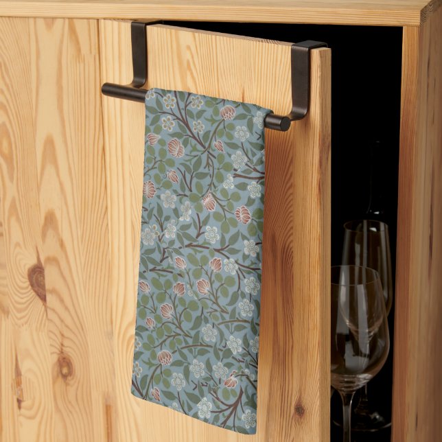 William Morris Clover Floral Blume Green Pink Geschirrtuch (Drittel gefaltet)