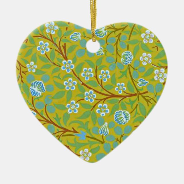 William Morris - Clover (gelb und blau) Keramikornament (Vorne)
