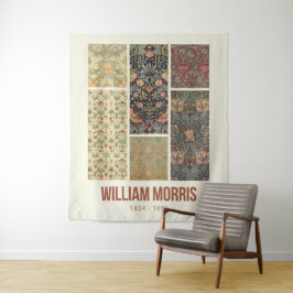 William Morris Collected Art Pattern Collage Wandteppich