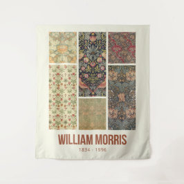 William Morris Collected Art Pattern Collage Wandteppich