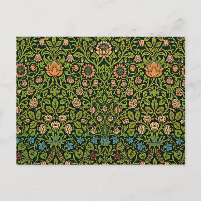 William Morris - Columbine, dunkelgrün, Case-Mate Postkarte (Vorderseite)