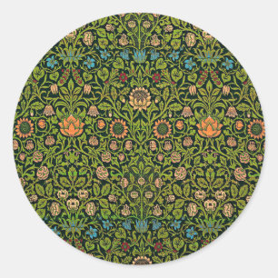William Morris - Columbine, dunkelgrün, Case-Mate Runder Aufkleber