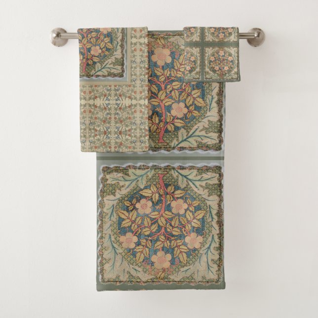 William * Morris Compilation Trellis Floral Tree Badhandtuch Set (Insitu)