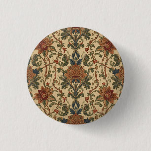 William Morris Compton Floral Art Nouveau Muster Button