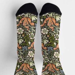 William Morris Compton Floral Art Nouveau Muster Socken