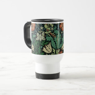 William Morris Compton Floral Art Nouveau Pattern Reisebecher