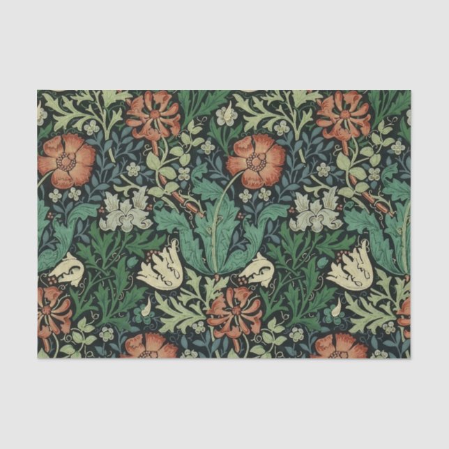 William Morris Compton Floral Art Nouveau Pattern Seidenpapier (Vorderseite)