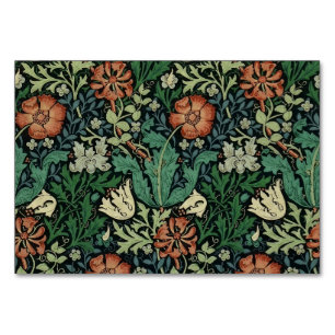William Morris Compton Floral Art Nouveau Pattern Tischnummer
