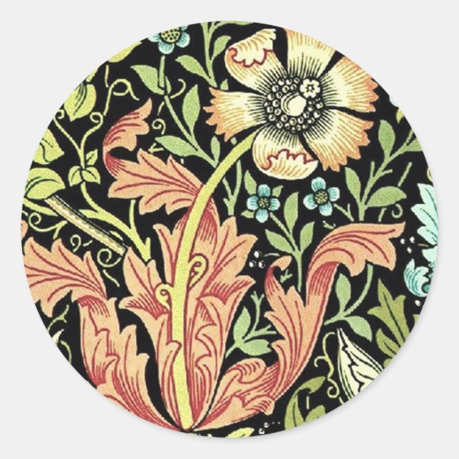 William Morris Compton Wallpaper Classic Runder Aufkleber (Vorderseite)