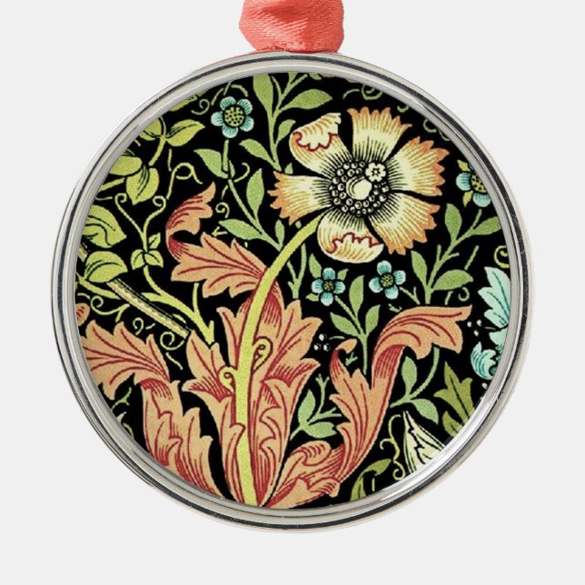 William Morris Compton Wallpaper Classic Silbernes Ornament (Vorne)