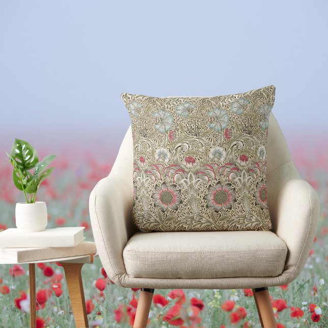 William Morris Corncockle Cream Blue und Rose Kissen (Von Creator hochgeladen)