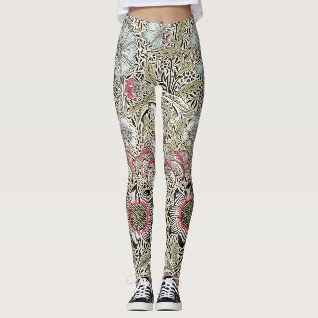 William Morris Corncockle Tapete Leggings (Vorderseite)
