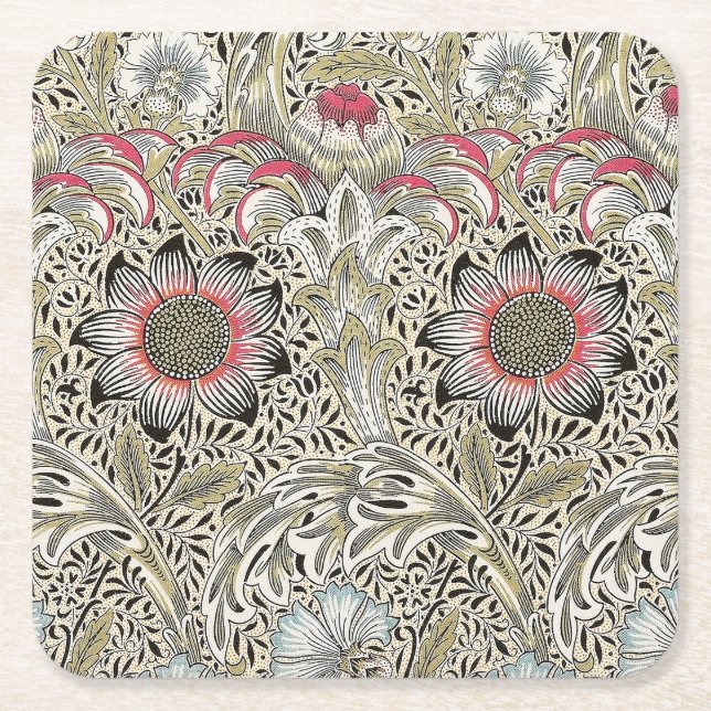 William Morris Corncockle Tapete Rechteckiger Pappuntersetzer (Vorderseite)
