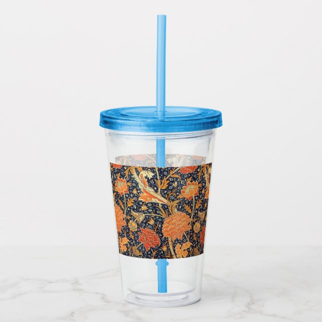 William Morris Cray Floral Art Nouveau Pattern Acryltrinkbecher (Vorderseite)