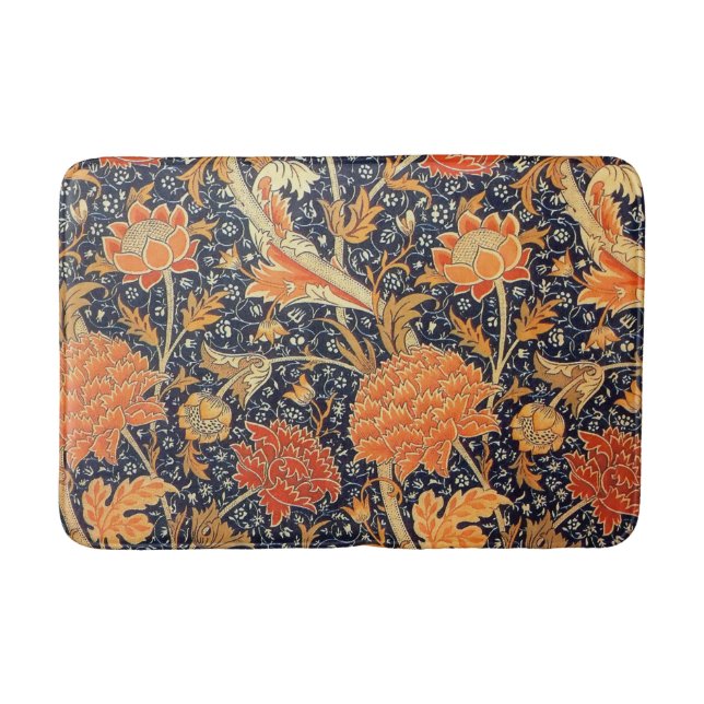 William Morris Cray Floral Art Nouveau Pattern Badematte (Vorderseite)