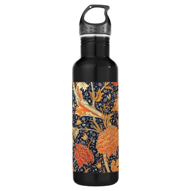William Morris Cray Floral Art Nouveau Pattern Edelstahlflasche (Vorderseite)