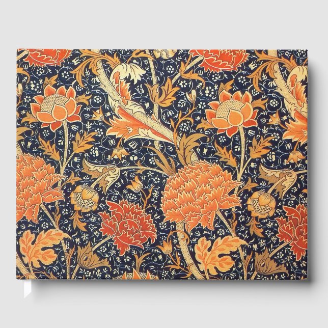 William Morris Cray Floral Art Nouveau Pattern Gästebuch (Vorderseite)
