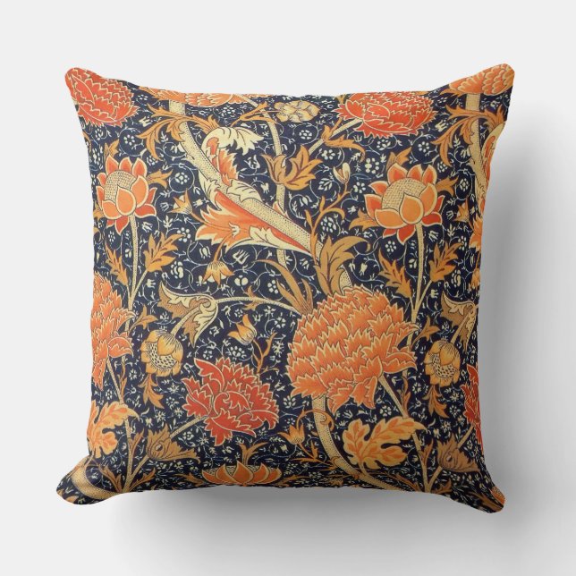 William Morris Cray Floral Art Nouveau Pattern Kissen (Vorderseite)