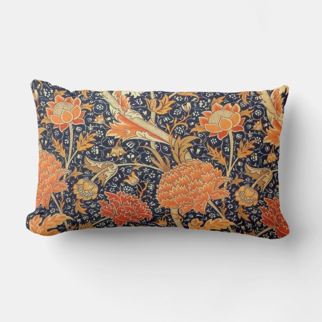 William Morris Cray Floral Art Nouveau Pattern Lendenkissen (Vorderseite)