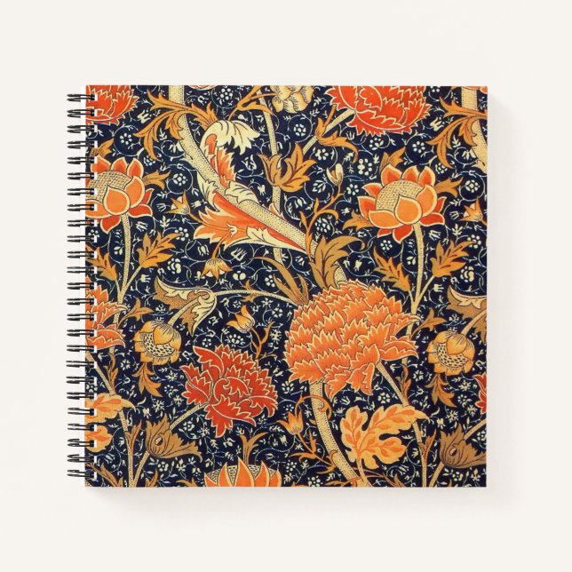 William Morris Cray Floral Art Nouveau Pattern Notizbuch (Vorderseite)