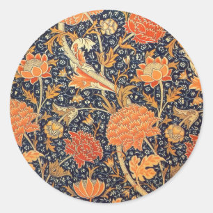 William Morris Cray Floral Art Nouveau Pattern Runder Aufkleber