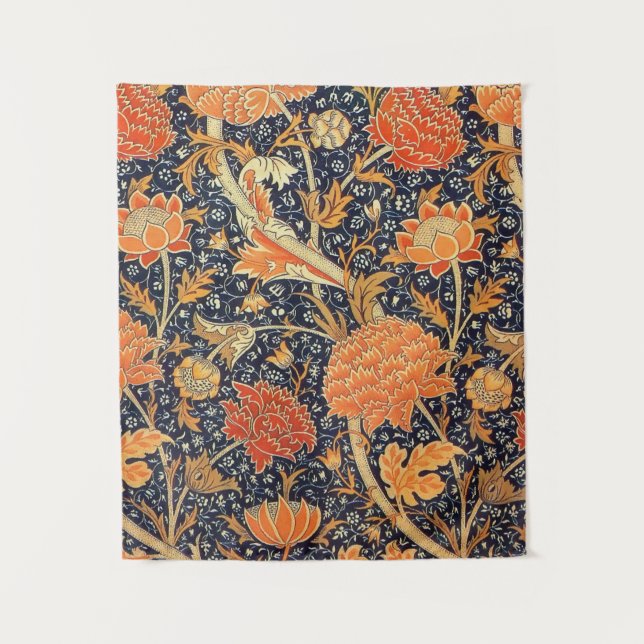 William Morris Cray Floral Art Nouveau Pattern Wandteppich (Vorderseite)