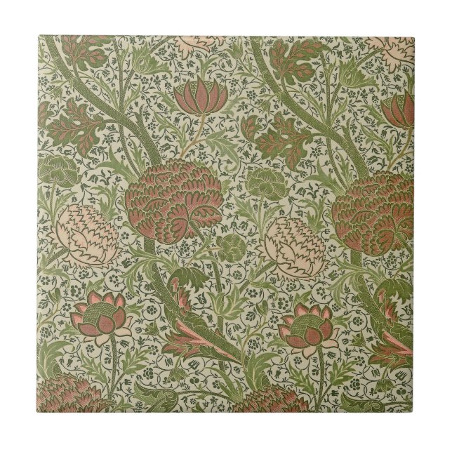 William Morris Cray Sage Blume Floral Botanical Fliese (Vorderseite)