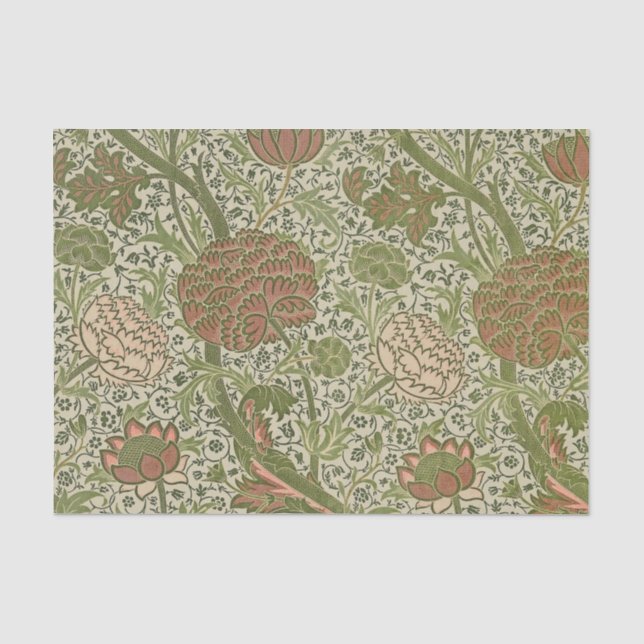 William Morris Cray Sage Blume Floral Botanical Seidenpapier (Vorderseite)