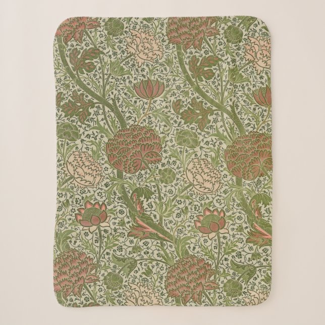 William Morris Cray Sage Blume Floral Botanical Sherpadecke (Vorderseite)