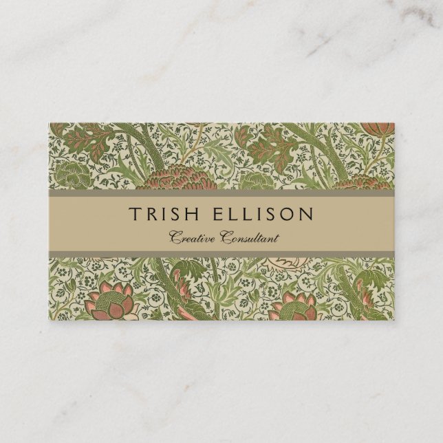 William Morris Cray Sage Blume Floral Botanical Visitenkarte (Vorderseite)