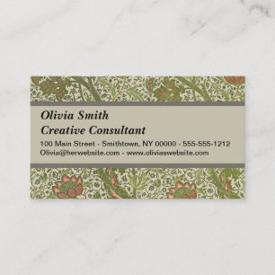 William Morris Cray Sage Blume Floral Botanisch Visitenkarte