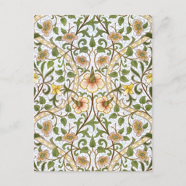 William Morris Daffodil Chintz Pattern Postcard Postkarte (Vorderseite)