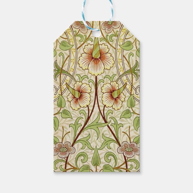 William Morris Daffodil Classic Blume Wallpaper Geschenkanhänger (Vorderseite)