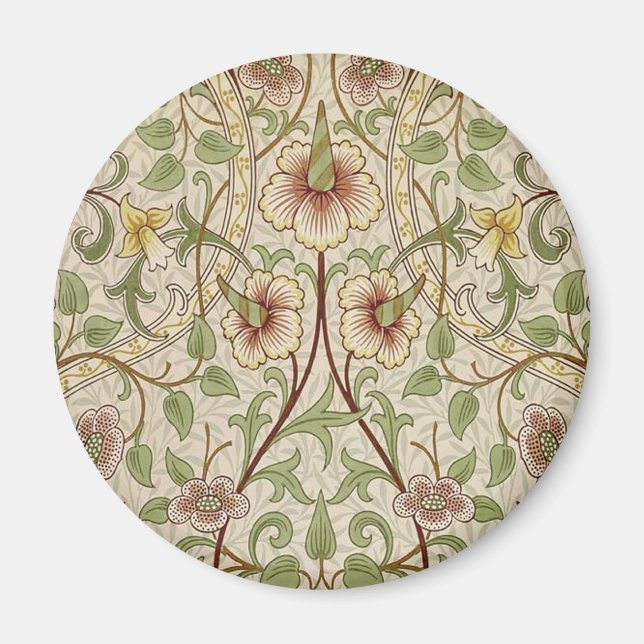 William Morris Daffodil Classic Blume Wallpaper Magnet (Vorne)