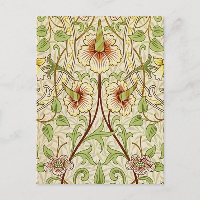 William Morris Daffodil Classic Blume Wallpaper Postkarte (Vorderseite)