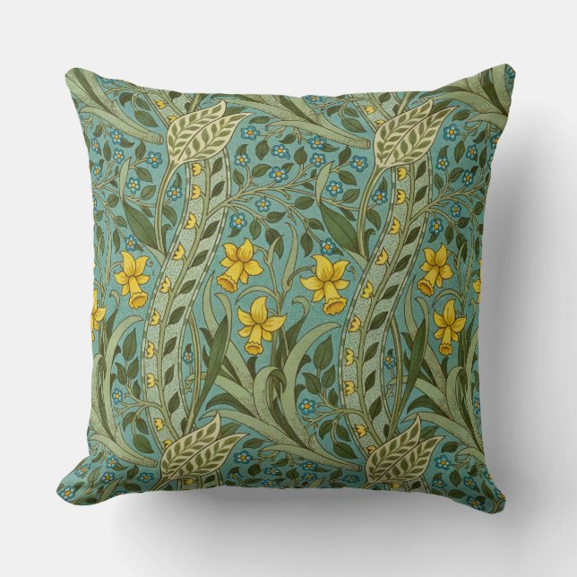 William Morris Daffodil Floral Pattern Classic Kissen (Vorderseite)